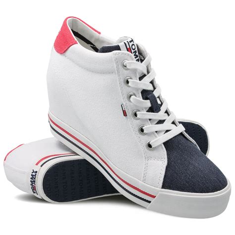 Tommy Hilfiger Tommy Jeans Sneaker Wedge Kolor Bia Y En En