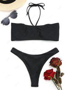 Padded Bandeau Bikini Set In BLACK ZAFUL