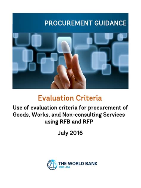 Procurement Guidance Evaluation Criteria Pdf Procurement Life