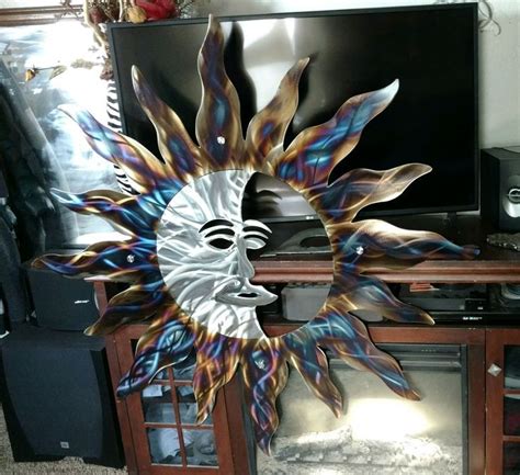 Rustic Sun Indoor Outdoor Wall Decor Recycled Steel Sun Custom