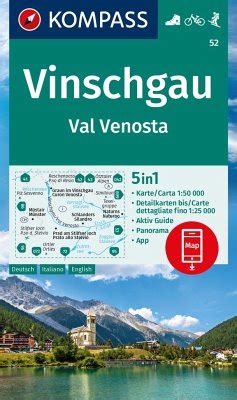 Kompass Wanderkarte Vinschgau Val Venosta Landkarten