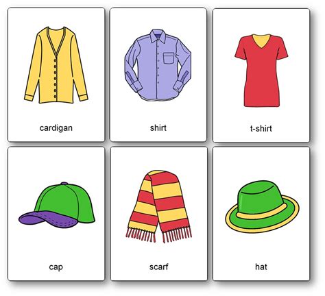 Clothes Vocabulary – Free Printable Flashcards to Download - Speak and Play English