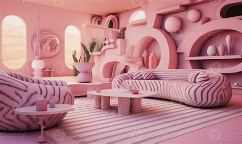 modern minimalist pink house interior, ai generative 30602237 Stock Photo at Vecteezy