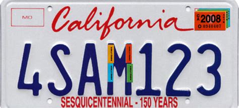 CA License Plate Registration Sticker Art – dbmiller.com