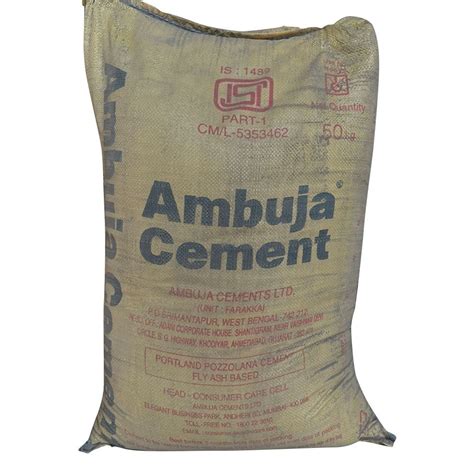 50kg Ambuja PPC Cement At Rs 370 Bag Firozabad ID 2851052224062