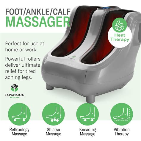 Shiatsu Heated Foot And Calf Massager Machine To Relieve Sore Feet Ankles Calfs And Legs Deep