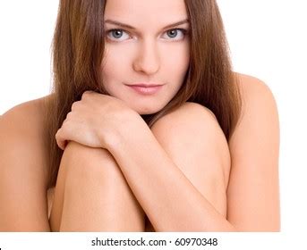 Naked Woman Sitting On White Background Stock Photo 60970348 Shutterstock