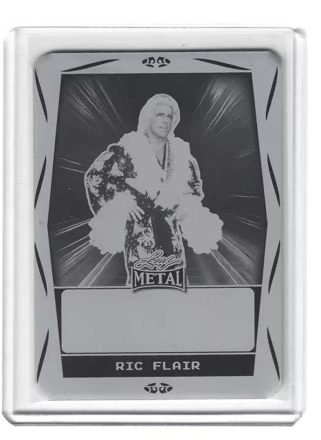 2024 LEAF METAL Legends Wrestling Ric Flair Base Piastra Nera BA RF1