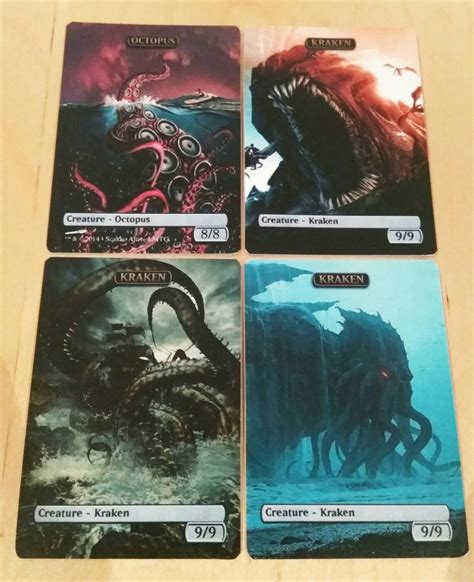 Mtg Kraken 99 Token For Kiora The Crashing Wave Alternative Etsy