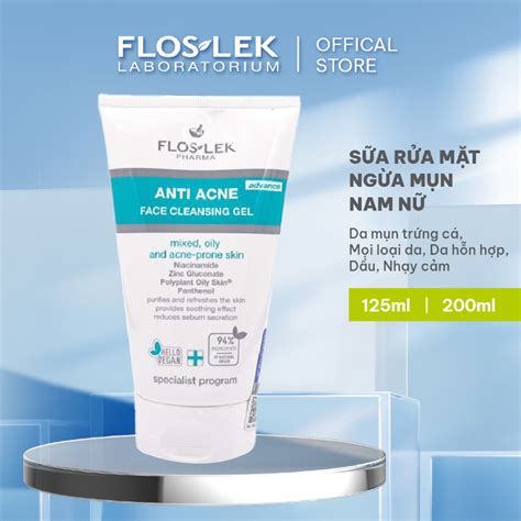 Sữa Rửa Mặt Floslek Anti Acne Bacterial Face Cleansing Gel Cho Da Dầu