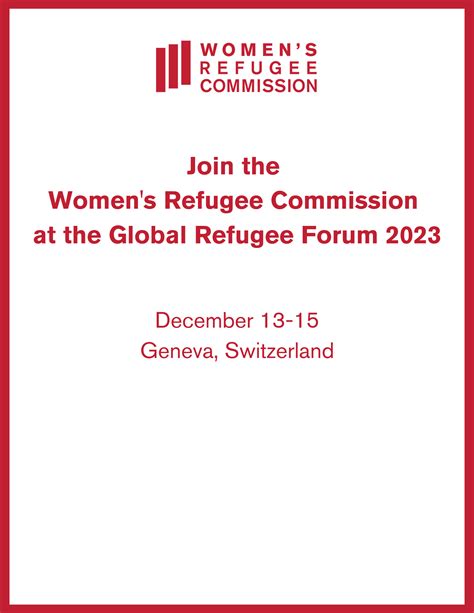 Global Refugee Forum 2023 Pledges | Women's Refugee Commission