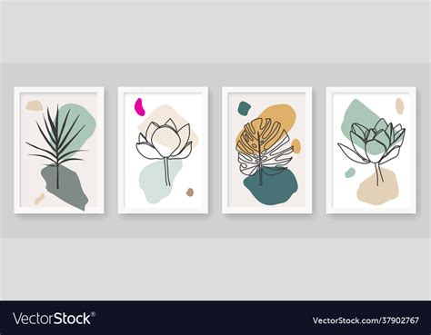 Botanical wall art collection Royalty Free Vector Image