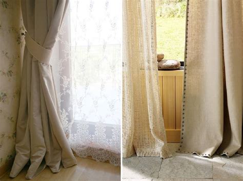 Льняные шторы: фото в интерьере, тюль из льна и мешковины, картинки на ...