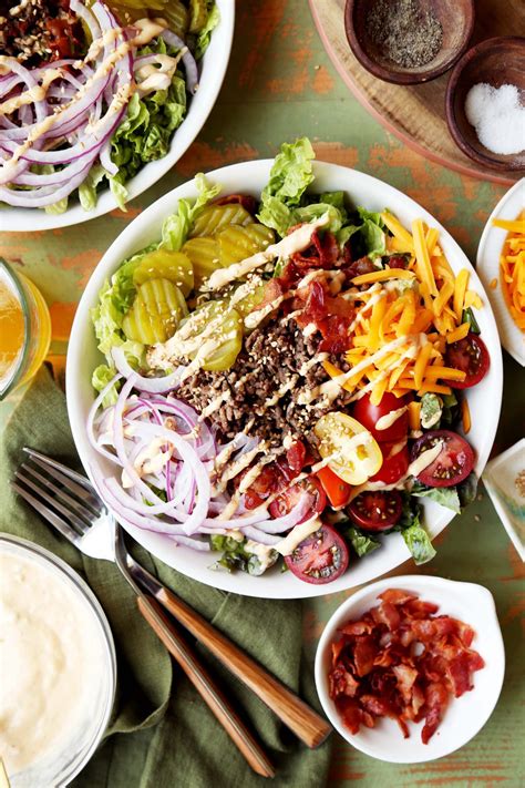 Bacon Cheeseburger Salad Bowls - The Candid Appetite