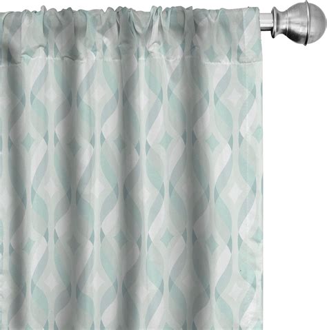 Ambesonne Seafoam Curtains Tangled Lines With Rhombus