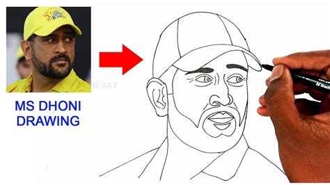 Drawing Ms Dhoni Easy How To Draw Ms Dhoni Drawing Easy Step By Step