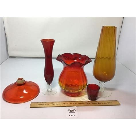 Empoli Ruby Red Amberina Vases