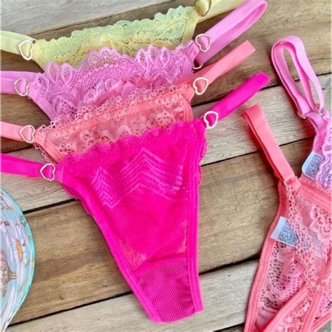 Kit Calcinhas Cora O Rendada Fio Duplo Coloridas Fio Dental Regulagem Lingerie Shopee