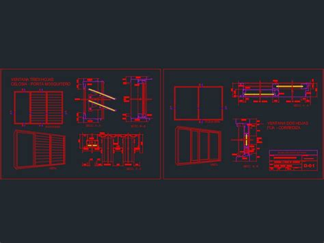 Ventana De Aluminio En Autocad Descargar Cad Gratis Kb