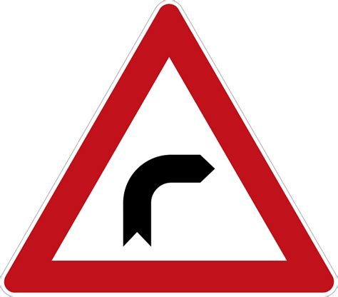 Dangerous Curve To The Right Slow Stay To The Right Free Vector