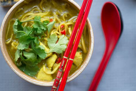 Thai Chicken Noodle Soup With Coriander Lemongrass And Coconut