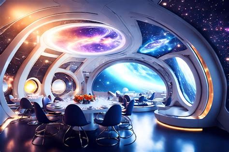 Premium Photo | Futuristic hard surface interior design of spaceship ...