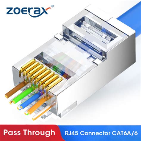 Zoerax Shielded Rj Cat Cat A Connectors Pass Through Connector