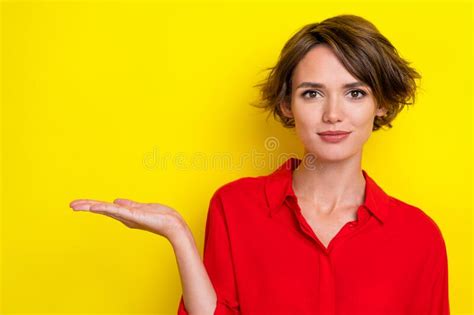 Photo Of Nice Cute Lovely Pretty Girl With Bob Hairstyle Wear Red Shirt