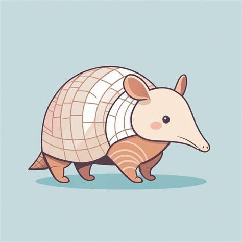 Ilustración de dibujos animados de armadillo plano y lindo Foto Premium