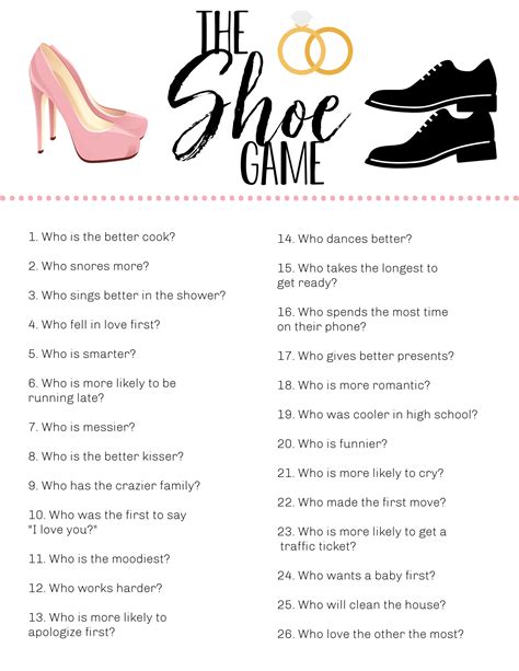 Wedding Shoe Game – Fun-Squared