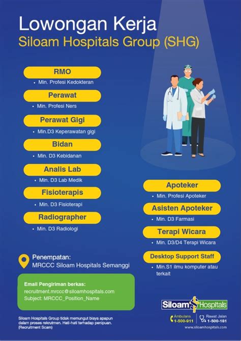 Lowongan Kerja Oktober 2023 SILOAM HOSPITAL GROUP RMO SCU