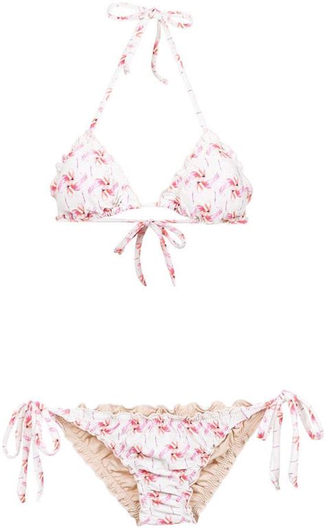 Olympiah Flamingo Printed Bikini Bikinis Flamingo Print White Bikinis