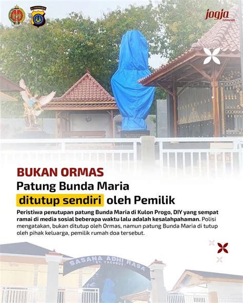 Kominfo DIY On Twitter Peristiwa Penutupan Patung Bunda Maria Di