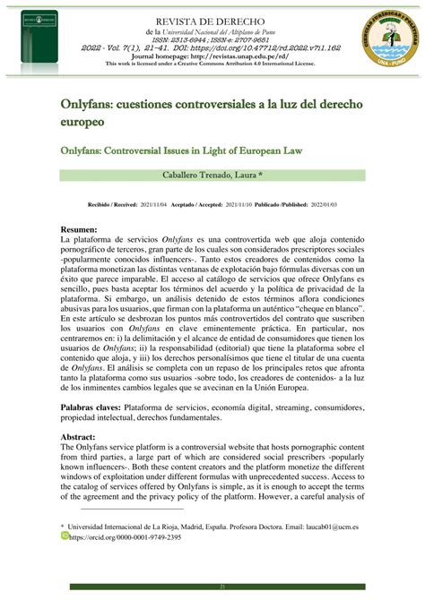 (PDF) OnlyFans: Controversial Issues in Light of European Law (OnlyFans