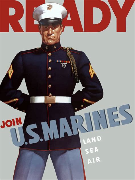 Us Marines Ready Poster Canvas Wall Art Print Poster Canvas