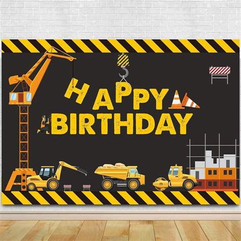 Construction Party Photo Backdrop Banner First Birthday Etsy