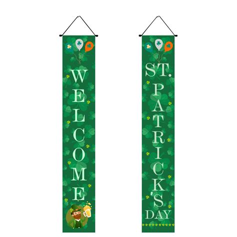 LSLJS St Patrick S Day Decoration Set 2 Pcs St Patrick S Welcome