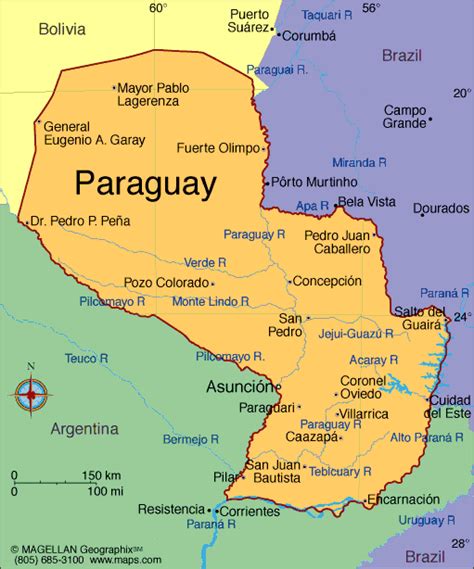 Mapa Do Paraguai Cidades - → Mapa do Paraguai com Cidades: Conheça as Regiões do Paraguai ...