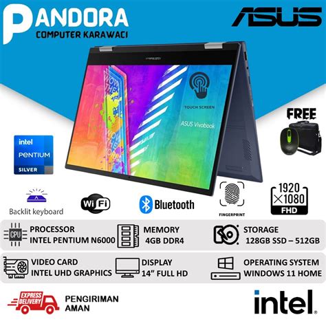 Jual Asus Vivobook Go Flip In J K Pentium Silver N Gb