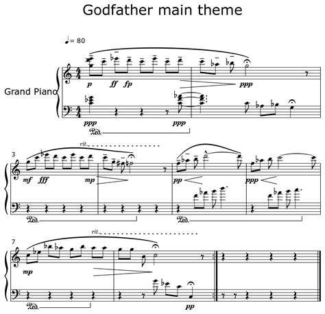 Godfather main theme - Sheet music for Piano