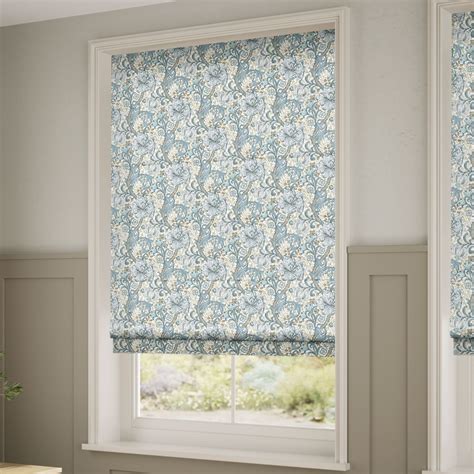 William Morris Golden Lily Power Blue Roman Blind