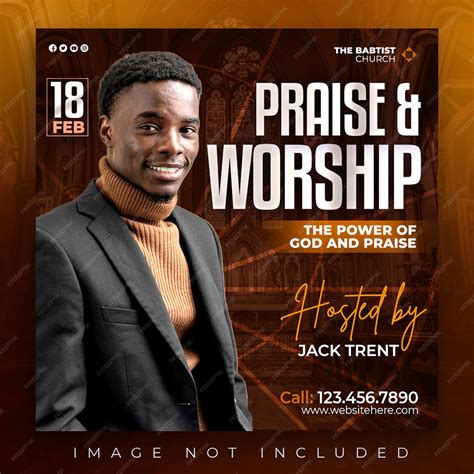 Premium Psd Psd Church Conference Flyer Praise Worship Social Media Post Instagram Square Web