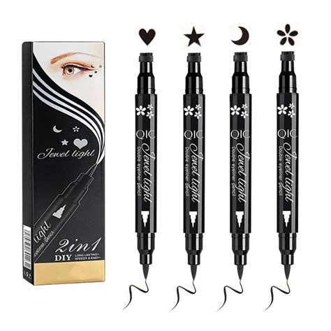 Flüssig Eyeliner Set 4 Stück Schwarz wasserfest Eyeliner mit