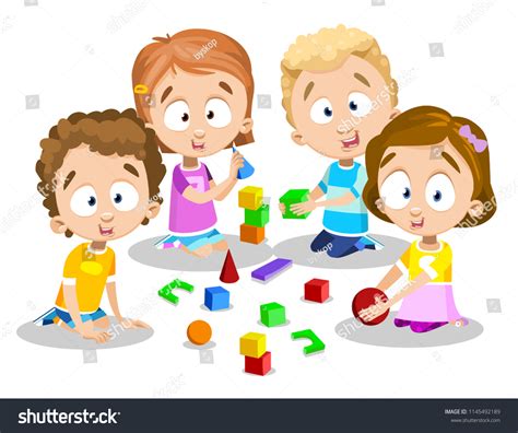 Four Joyful Kids Playing Colorful Cubes Stock Vector (Royalty Free) 1145492189 | Shutterstock