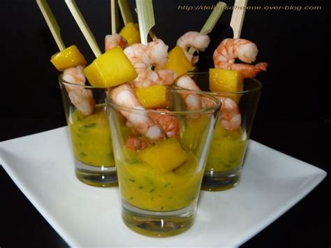 Brochette Mangue Crevette Et Salsa De Mangue Les D Lices D H L Ne