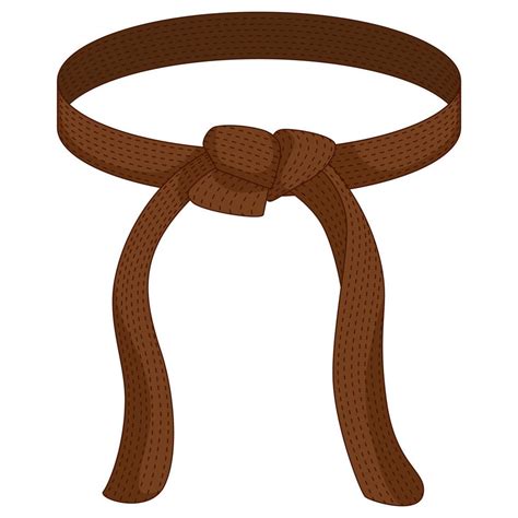 Karate belt brown color isolated on white background. Design icon of ...