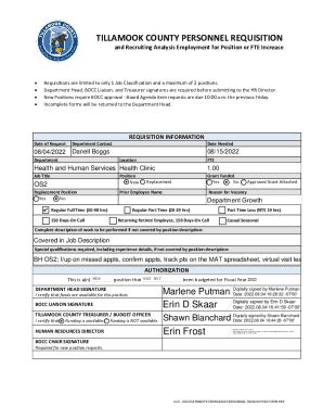 Fillable Online And Recruiting Analysis Employment For Position Or Fte