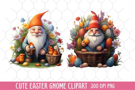 Cute Easter Gnome Sublimation Clipart Graphic By Craftart Creative