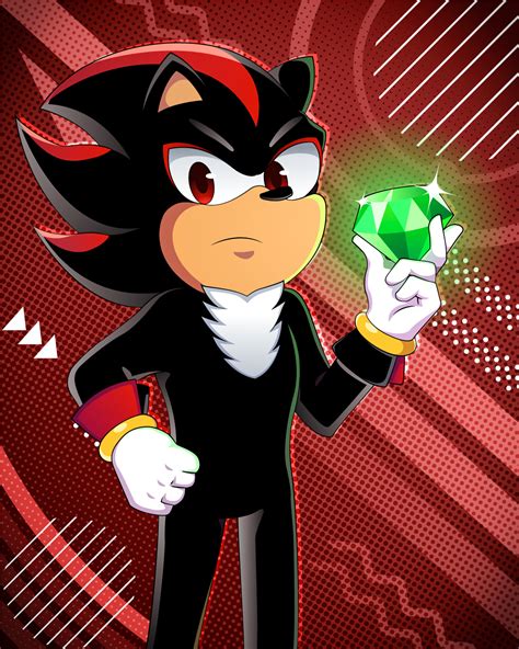 Shadow With A Chaos Emerald [oc] R Sonicthehedgehog