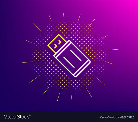 Usb Flash Drive Line Icon Memory Stick Sign Vector Image